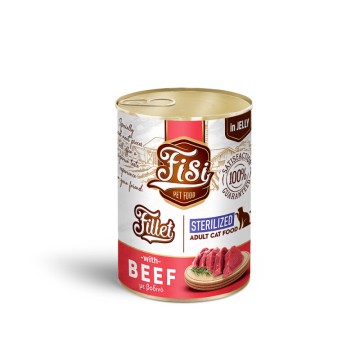 FISI Fillet Cat Adult Μοσχάρι σε ζελέ Sterilized 400gr