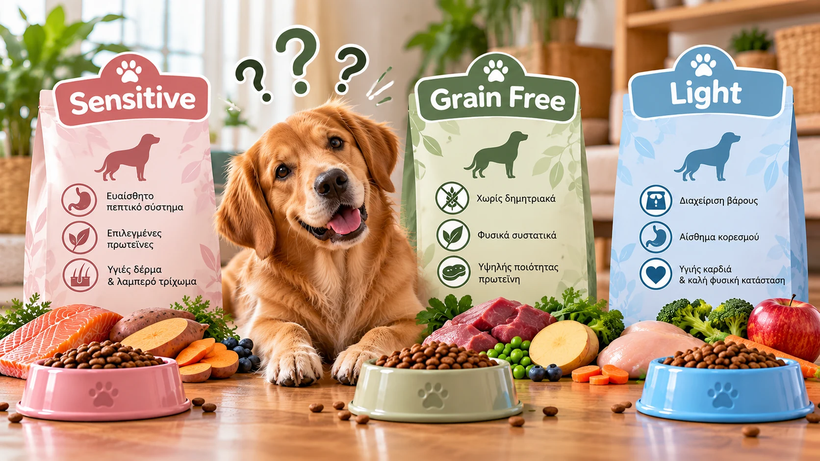 Sensitive, Grain Free και Light τροφή σκύλου – τι σημαίνουν οι ενδείξεις